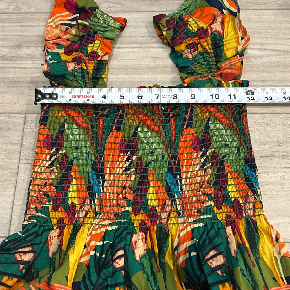 O.P.T Lazy Afternoon Tropical Print Midi Dress size Small Torpical Midi Dress - Picture 11 of 13